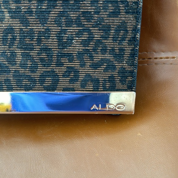 Aldo metallic leopard print clutch envelope handbag - Picture 2 of 10